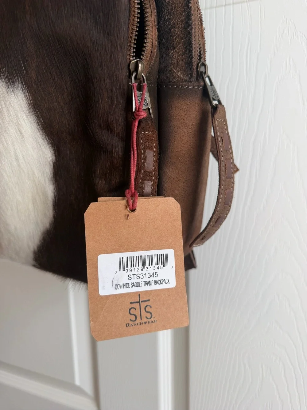 STS Ranchwear Brown and White Hair-On Leather Backpack